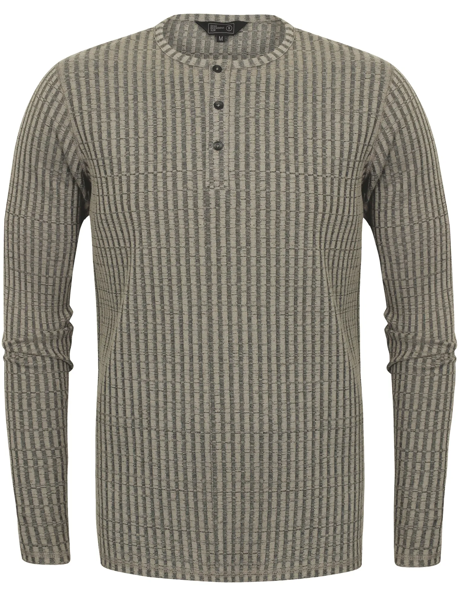 Taro Ribbed Long Sleeve Henley Top in Dove Grey - Dissident