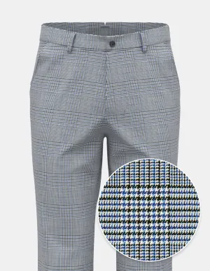 Tech Wools - Royal Blue and Black Prince of Wales Check | Chino