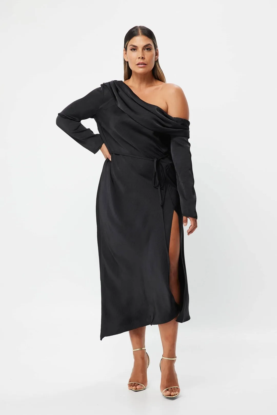 Two Souls Midi Dress Black