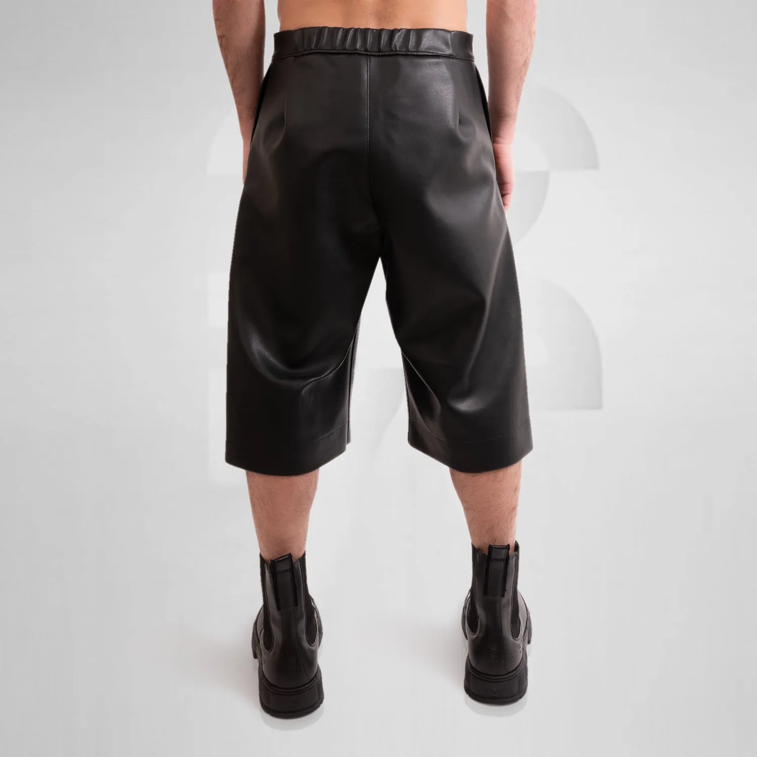 Vegan Leather Slit Shorts