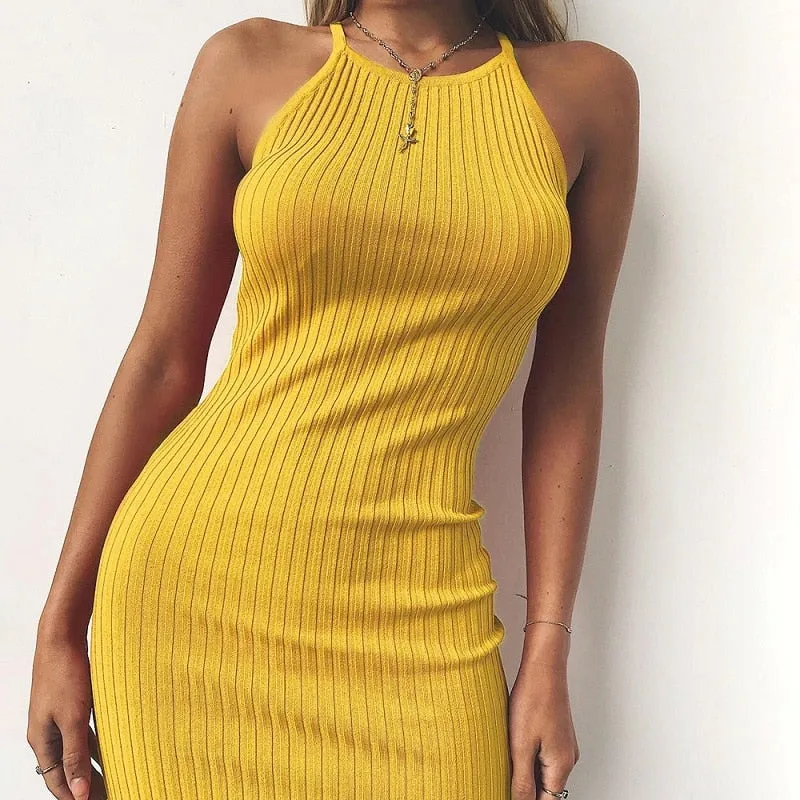 VenusFox Backless Cotton Bodycon Party Mini Dresses