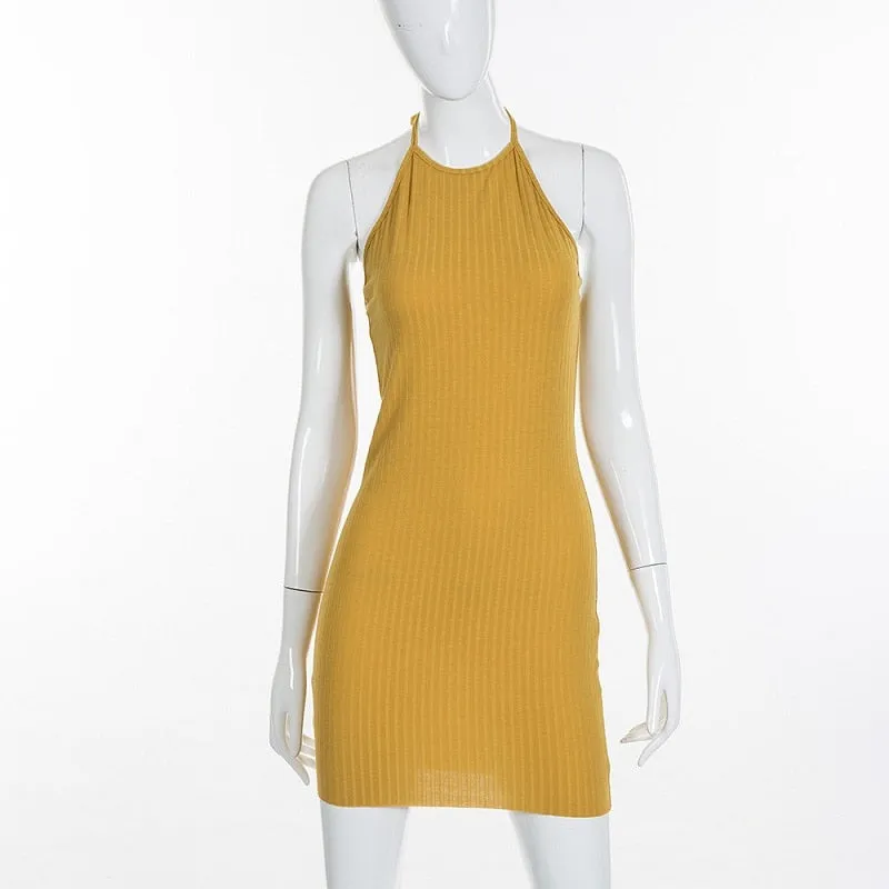 VenusFox Backless Cotton Bodycon Party Mini Dresses