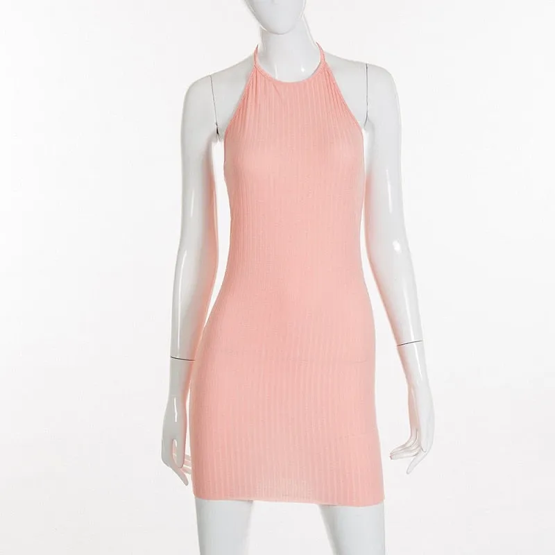 VenusFox Backless Cotton Bodycon Party Mini Dresses