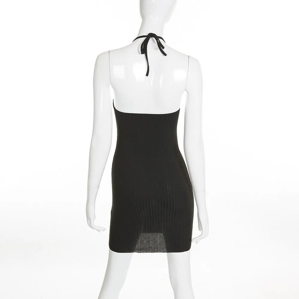 VenusFox Backless Cotton Bodycon Party Mini Dresses