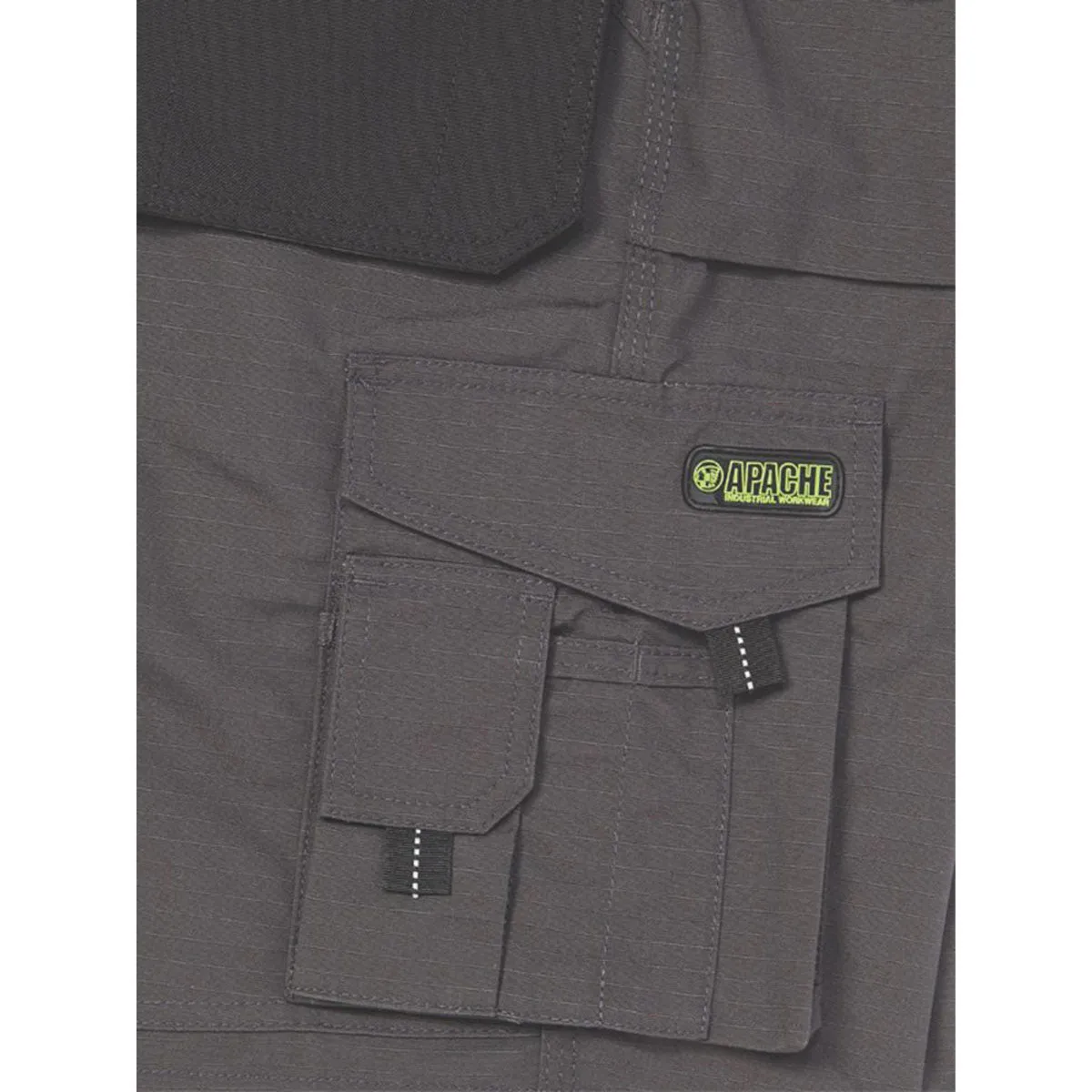 Work Shorts Mens Grey Black Holster Multi Pocket Breathable Lightweight 32"W