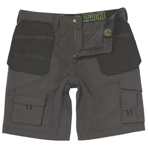 Work Shorts Mens Grey Black Holster Multi Pocket Breathable Lightweight 32"W