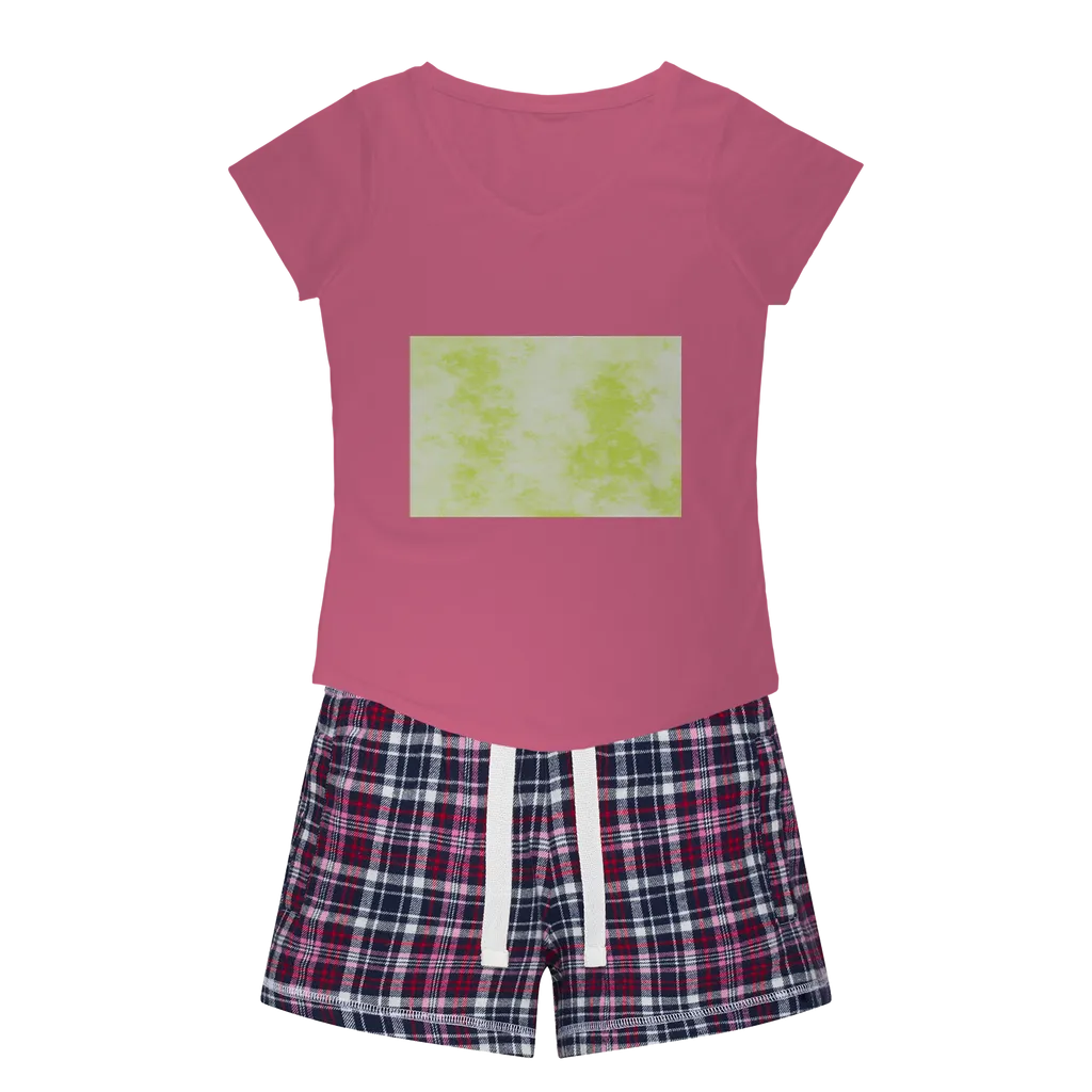 Yellow Cloud Women's Sleepy Tee and Flannel Short