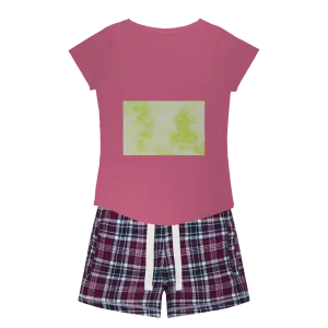 Yellow Cloud Women's Sleepy Tee and Flannel Short