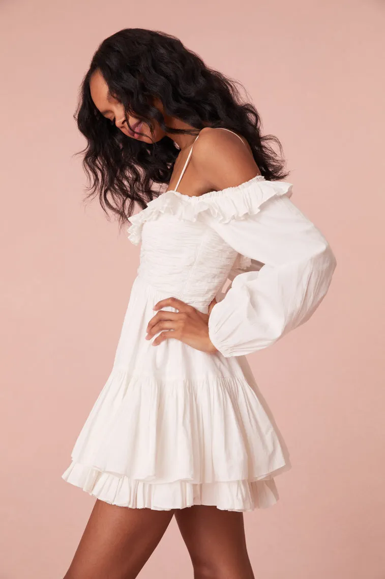 Zennia Off Shoulder Cotton Mini Dress