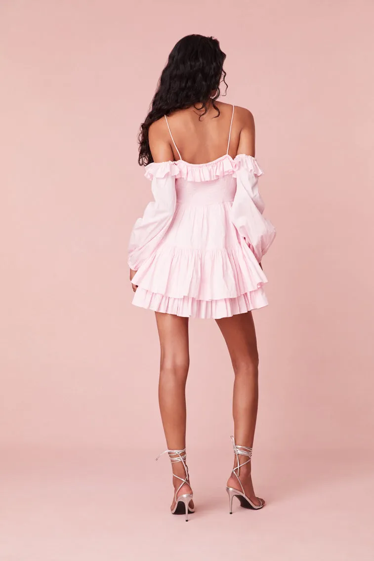 Zennia Off Shoulder Cotton Mini Dress