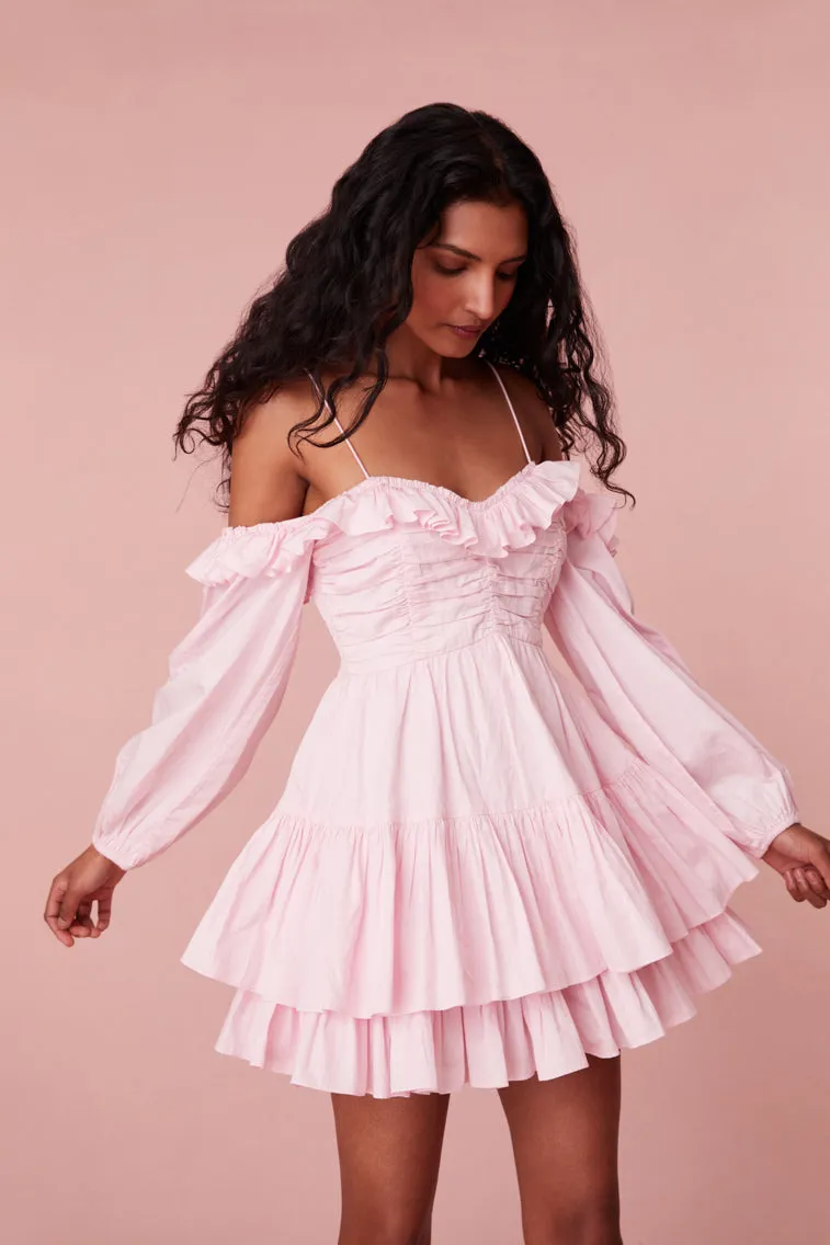 Zennia Off Shoulder Cotton Mini Dress