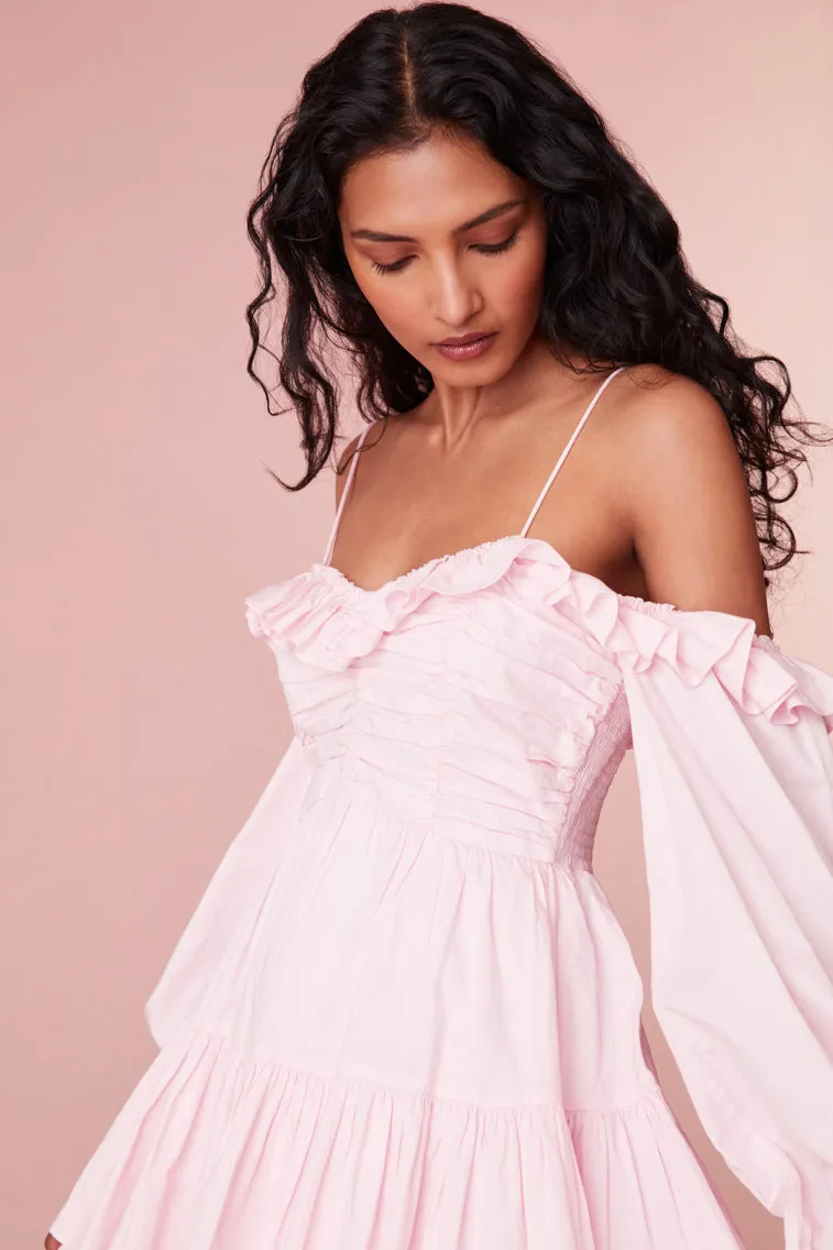 Zennia Off Shoulder Cotton Mini Dress