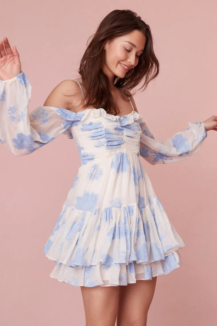 Zennia Off-Shoulder Silk Mini Dress