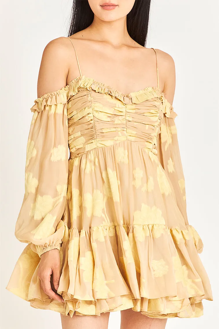 Zennia Off-Shoulder Silk Mini Dress