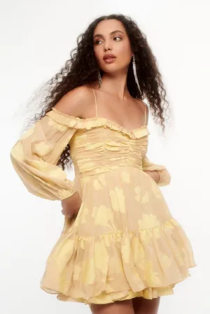 Zennia Off-Shoulder Silk Mini Dress